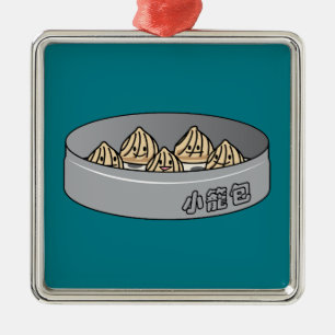 Xiaolongbao Chinese Soup Dumpling Dim Sum Bun Metal Ornament