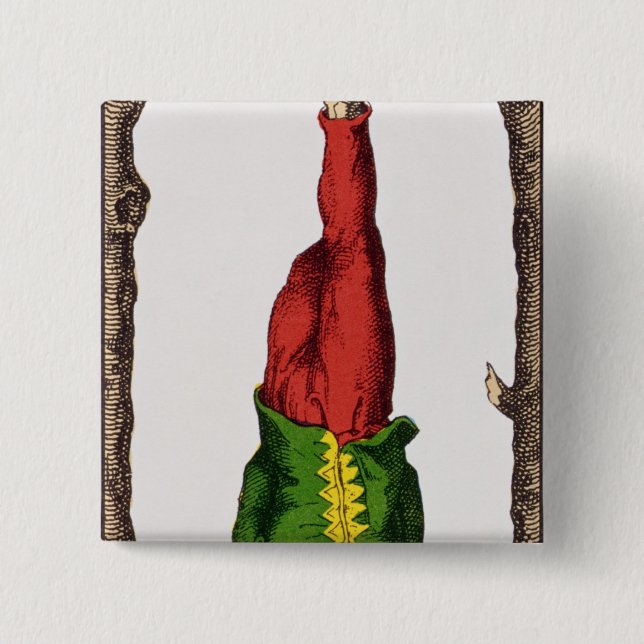XII The Hanged Man, tarot card 2 Inch Square Button (Front)