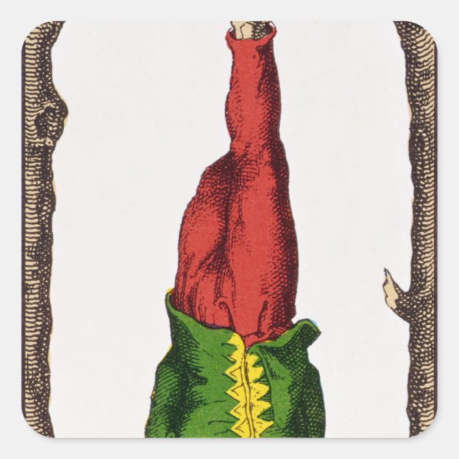 XII The Hanged Man, tarot card Square Sticker (Front)