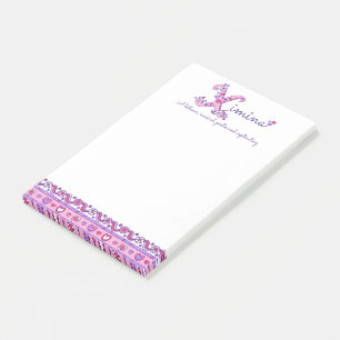 Ximena letter X name meaning pink purple Post-it Notes