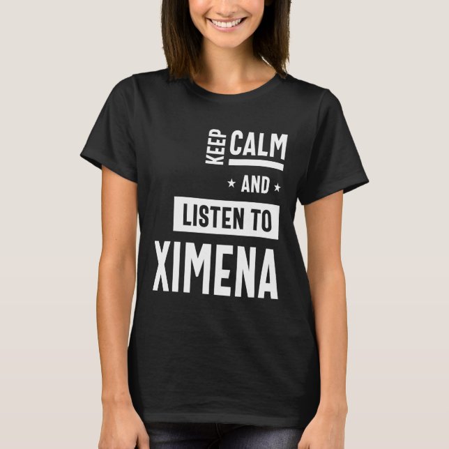 Ximena Personalized Name Birthday Gift T-Shirt (Front)