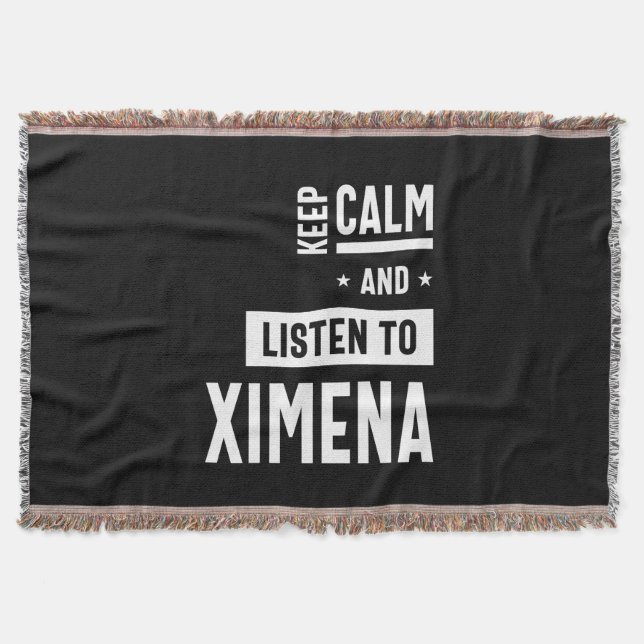 Ximena Personalized Name Birthday Gift Throw Blanket (Front)