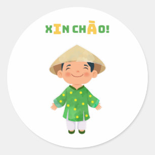 XIN CHÀO ! autocollant au Vietnam