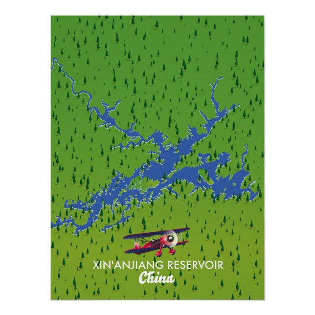 Xin'anjiang Reservoir China map Poster (Front)