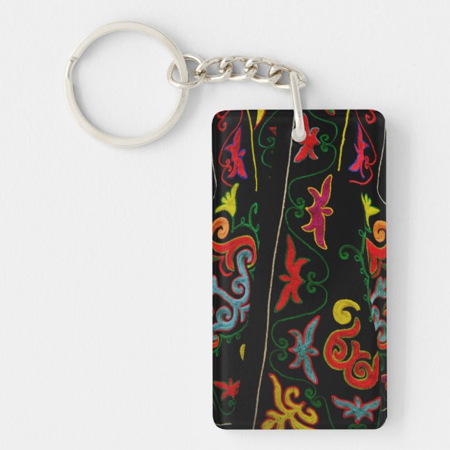 Xinjiang Embroidery Floral Keychain (Front)