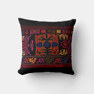Xinjiang Embroidery Geometric Throw Pillow
