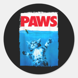 Xiongying Paws Cat And Mouse Top, Cute Funny Cat L Classic Round Sticker