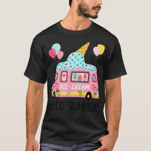 Xkjq Cute Summer Truck Ice Cream Sprinkles Summer T-Shirt