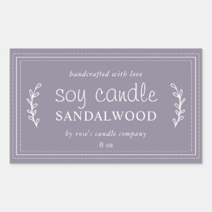 XL Homemade Soy Candle Foliage Ash Purple Sticker