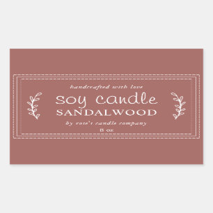 XL Homemade Soy Candle Foliage Purple Custom Sticker