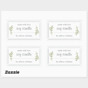 XL Homemade Soy Candle Pine Sprig Write On Sticker