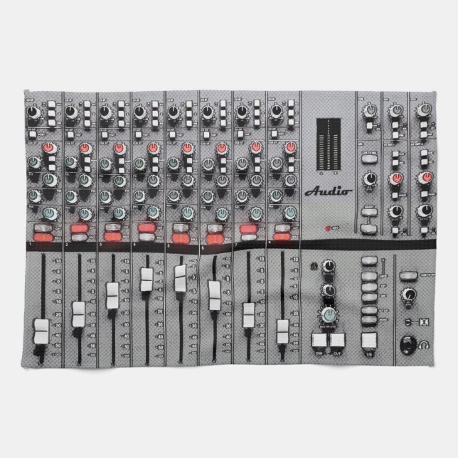 XL Studio Gear Dust Cover: Audio Mixer Design Kitchen Towel (Horizontal)