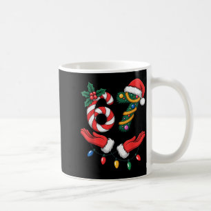 Xmas 67 Hands Gesture Candy Canes Santa Holiday Ki Coffee Mug
