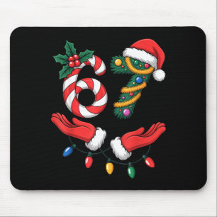 Xmas 67 Hands Gesture Candy Canes Santa Holiday Ki Mouse Pad