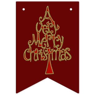 Xmas - A Very Merry Christmas Tree Bunting Flags