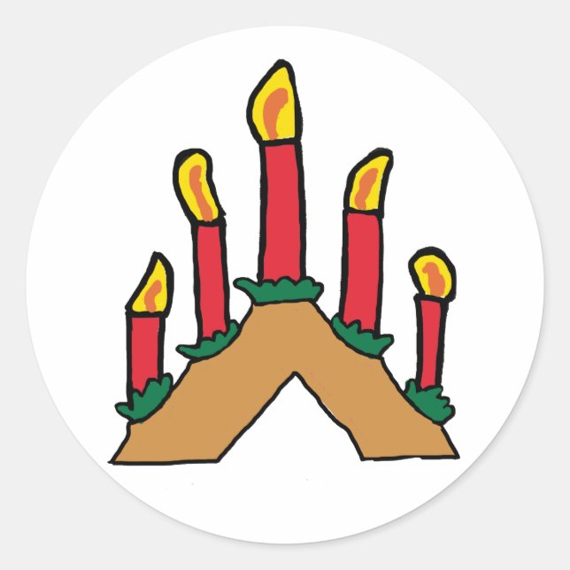 Xmas Advent Candles Classic Round Sticker (Front)