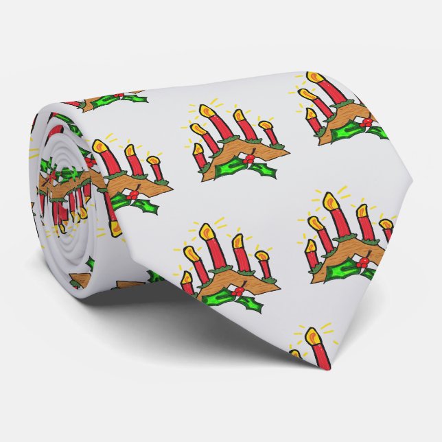 Xmas Advent Candles Tie (Rolled)