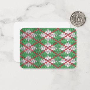 XMAS ARGYLE KNIT 3.5x2.5 Flat Card / Horizontal
