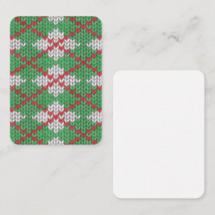 XMAS ARGYLE KNIT 3.5x2.5 Flat Note Card / Vertical