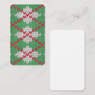 XMAS ARGYLE KNIT 3.5x2 Flat Note Card / Vertical