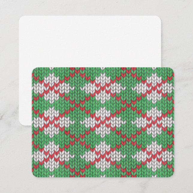 XMAS ARGYLE KNIT 4.25x5.5 Flat Card / Horizontal (Front/Back)