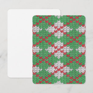 XMAS ARGYLE KNIT 4.25x5.5 Flat Card / Vertical