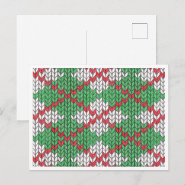 XMAS ARGYLE KNIT Postcard / Horizontal (Front/Back)