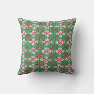 XMAS ARGYLE KNIT Square Throw Pillow
