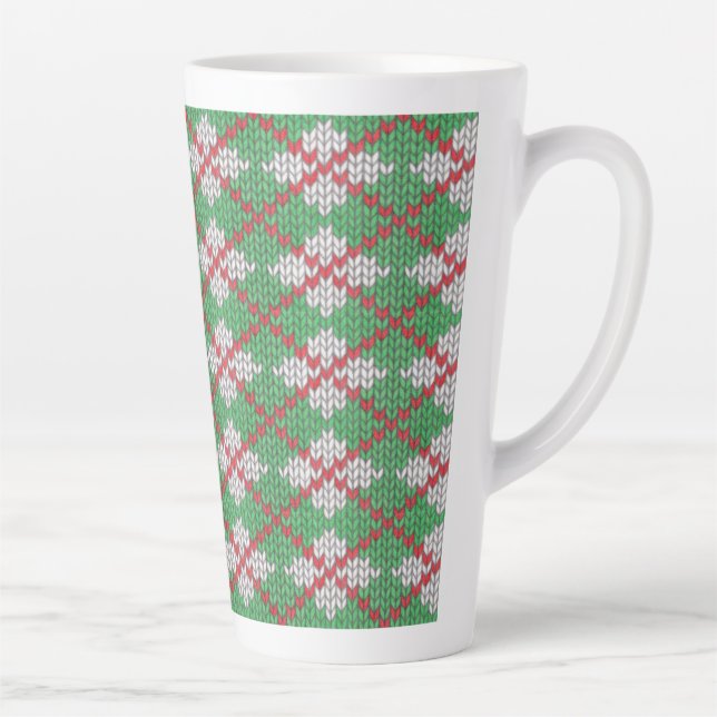 XMAS ARGYLE KNIT Tall Latte Mug (Right)