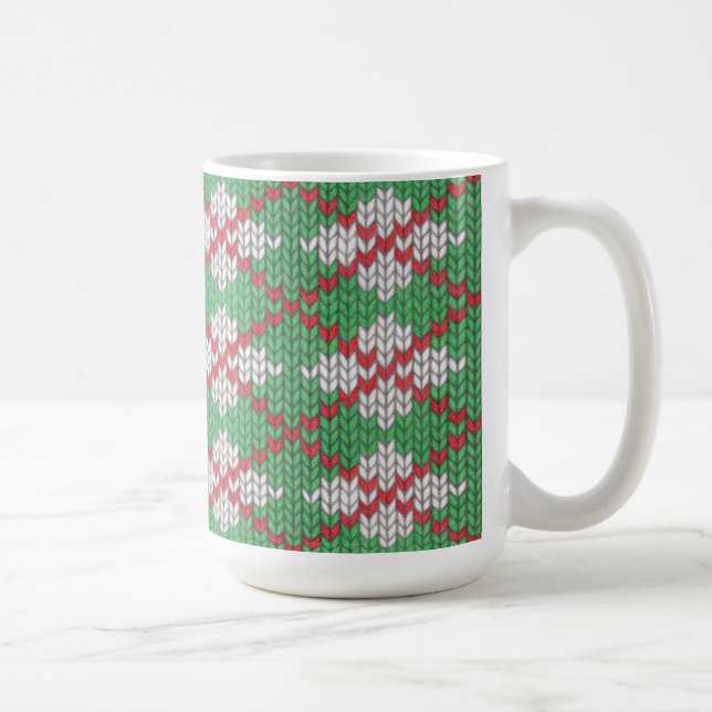 XMAS ARGYLE KNIT Tall White Mug (Right)
