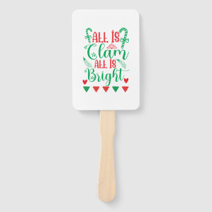 Xmas Art All Is Bright Hand Fan