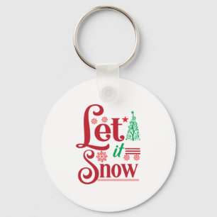 Xmas Art Let Is Snow Keychain