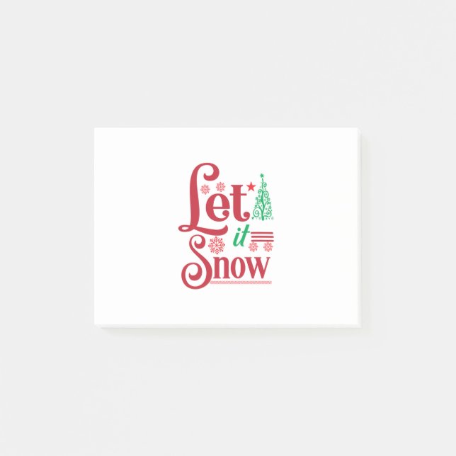 Xmas Art Let Is Snow Post-it Notes (Front)