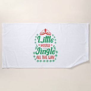 Xmas Art Little Mister Jingle All The Way Beach Towel