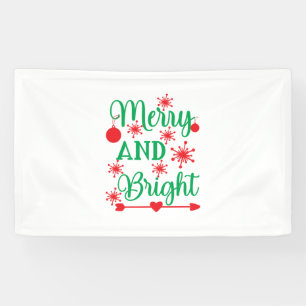 Xmas Art Merry And Bright Banner