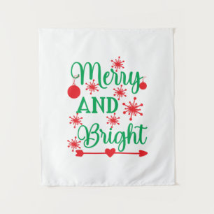 Xmas Art Merry And Bright Tapestry