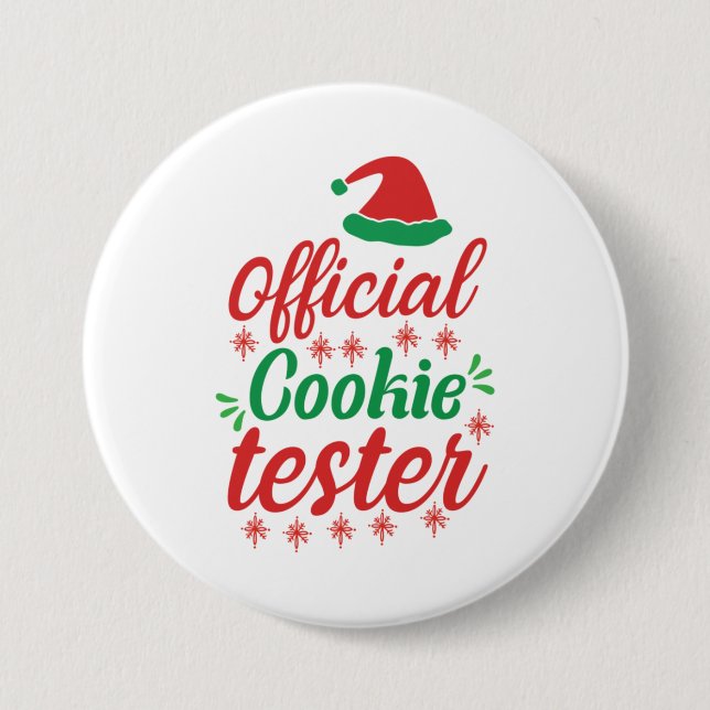 Xmas Art Official Cookie Tester 3 Inch Round Button (Front)