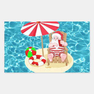 xmas beach santa claus sticker