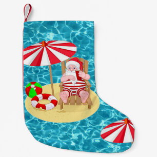 xmas beach santa claus stocking