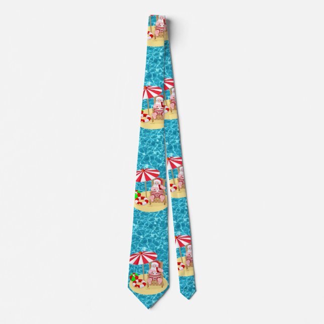 xmas beach santa claus tie (Front)