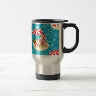xmas beach santa claus travel mug