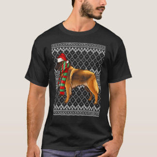 Xmas Belgian Tervuren Santa Claus Hat Ugly Christm T-Shirt