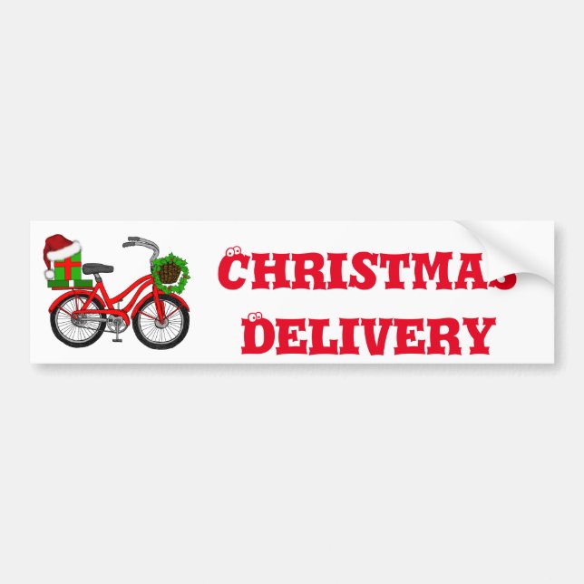 xmas bike bumper sticker (Front)