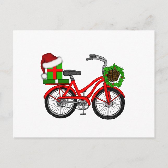 xmas bike holiday postcard (Front)