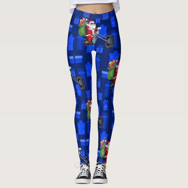 xmas biker santa claus leggings (Front)