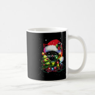 Xmas Black Cat Santa Hat Tangled Up In Christmas T Coffee Mug