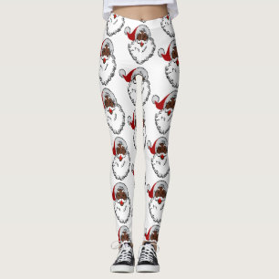 xmas black santa claus leggings