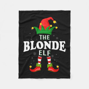 Xmas blonde elf family matching christmas pajama fleece blanket