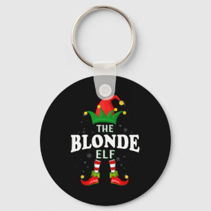 Xmas Blonde Elf Family Matching Christmas Pajama Keychain