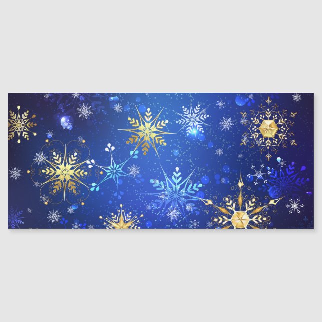 XMAS Blue Background with Golden Snowflakes (Front)